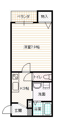 RAISON DETRE(1K/3階)の間取り写真