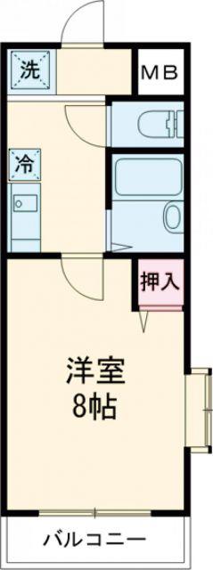 セントラルコートサイトウ(1K/2階)の間取り写真