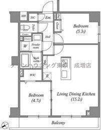 GENOVIA西高島平SKYGARDEN(2LDK/4階)の間取り写真