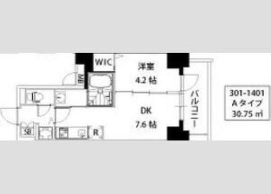 S-RESIDENCE江坂(1DK/3階)の間取り写真
