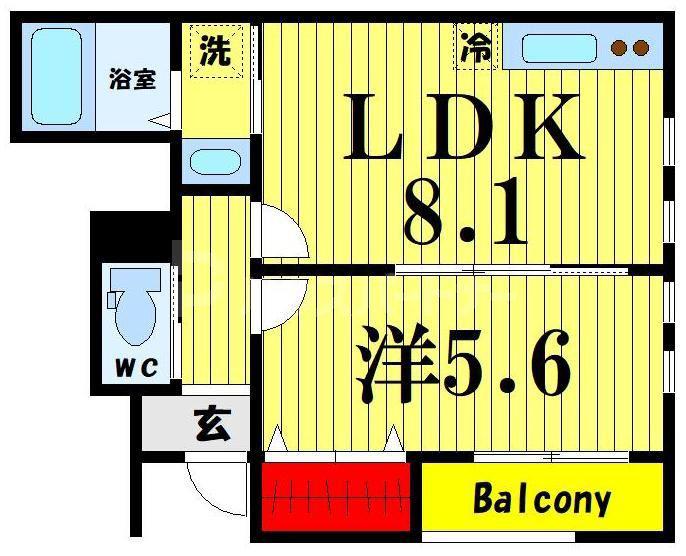 フローラ亀戸(1LDK/1階)の間取り写真