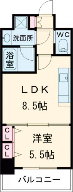 プレジオ神戸ウエスト(1LDK/9階)の間取り写真