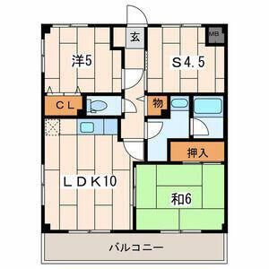 リビックA(2SLDK/3階)の間取り写真