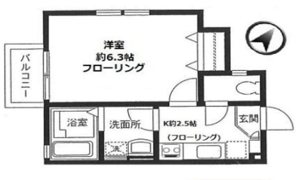 アンジェリーク上永谷(1K/1階)の間取り写真