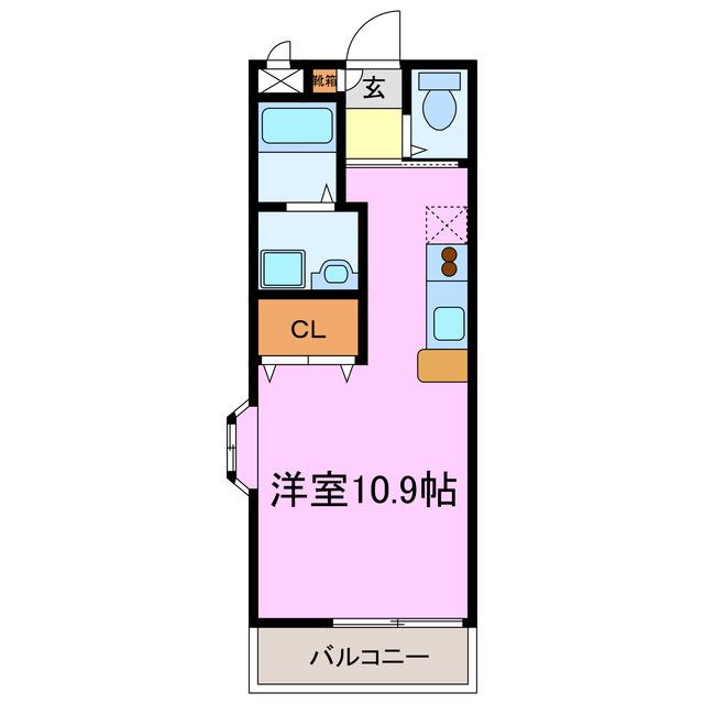サニーフラット(ワンルーム/2階)の間取り写真