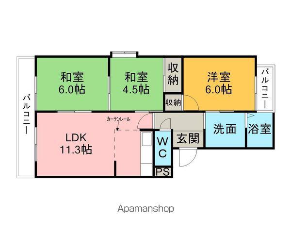 シャトータカクラ(3LDK/3階)の間取り写真