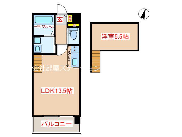 ISORA(1LDK/2階)の間取り写真