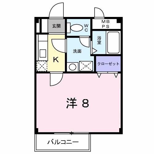 ラフレシール(1K/1階)の間取り写真
