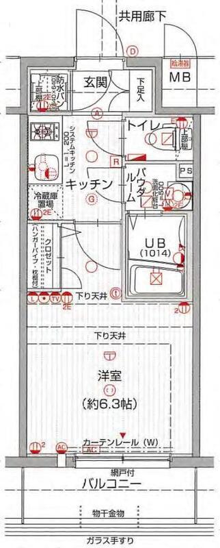 エスリード梅田グランノース(1K/6階)の間取り写真
