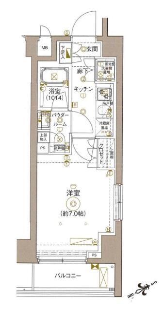 セジョリ川崎(1K/6階)の間取り写真