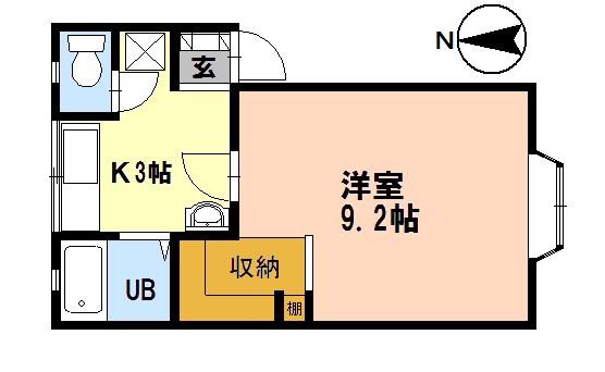 マーセル瑞祥(1K/1階)の間取り写真
