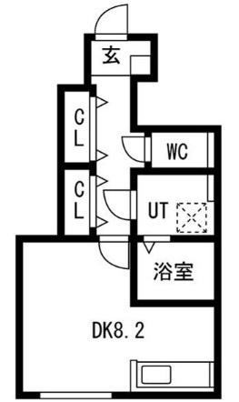 とってもたのし荘 (ワンルーム/1階)の間取り写真