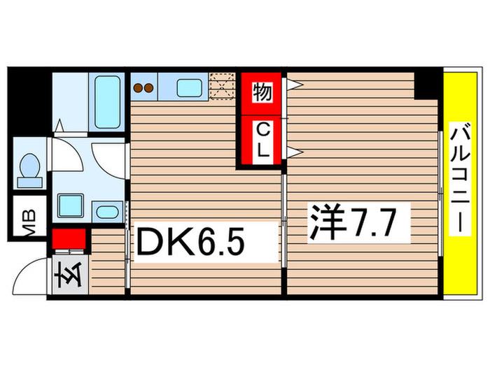 オーキッドレジデンス千葉中央(1DK/4階)の間取り写真