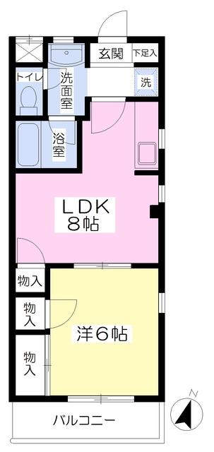 第2ルミナスモトキ(1LDK/1階)の間取り写真