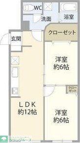 ライオンズマンション高円寺南(2LDK/5階)の間取り写真