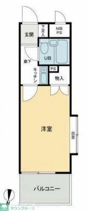 ライオンズマンション西八王子第3(1K/6階)の間取り写真