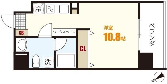 RESIDENCE ICONN NISHIHARA(ワンルーム/6階)の間取り写真