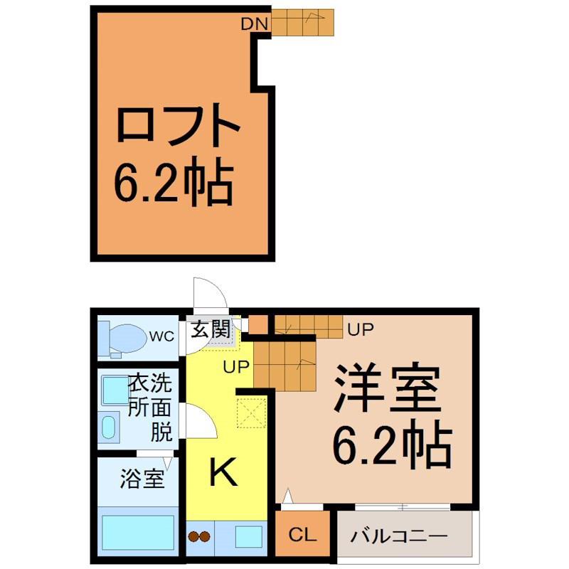 HUMMINGLIFE中村区役所(1K/1階)の間取り写真