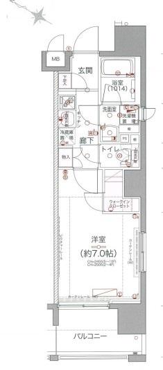 LE A横濱関内一番館(1K/7階)の間取り写真