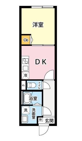 IMA 東中野(1DK/3階)の間取り写真