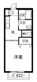 ディアス弐番館(1K/1階)の間取り写真