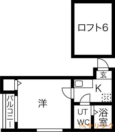カーサ ドマーニ(1K/2階)の間取り写真