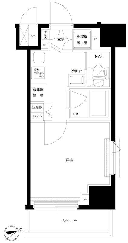 ルーブル羽田西(1K/6階)の間取り写真