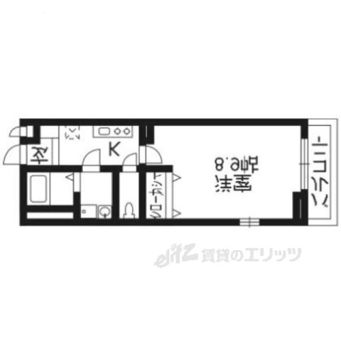 ソレイユ野色(1K/2階)の間取り写真