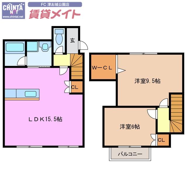 ハイコーポオータニ A(2SLDK/1階)の間取り写真