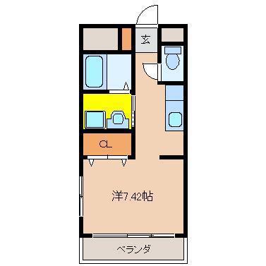 アルテマイスター橘通(1K/9階)の間取り写真