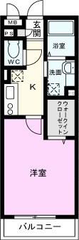 ヴィルクレール II(1K/3階)の間取り写真