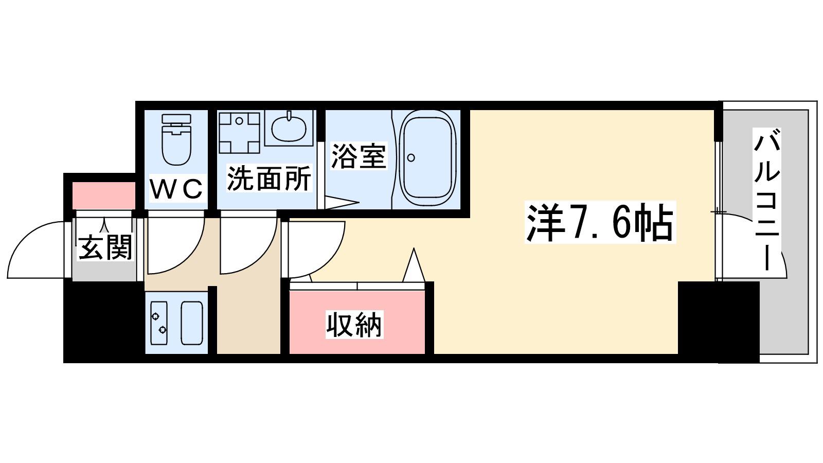 ラドゥセール西天満(1K/8階)の間取り写真