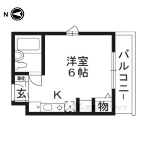京都南ハウス(ワンルーム/3階)の間取り写真