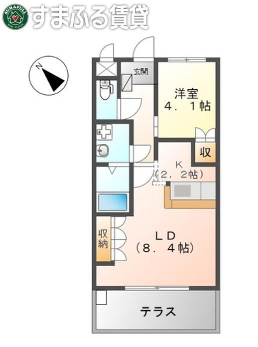 メゾン藤G(1LDK/1階)の間取り写真