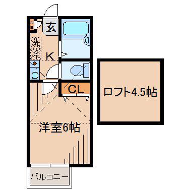 ジョイフルオークラ47(1K/1階)の間取り写真