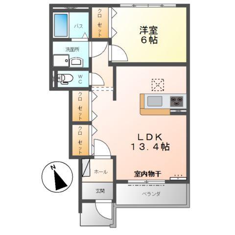 コンフォール(1LDK/1階)の間取り写真