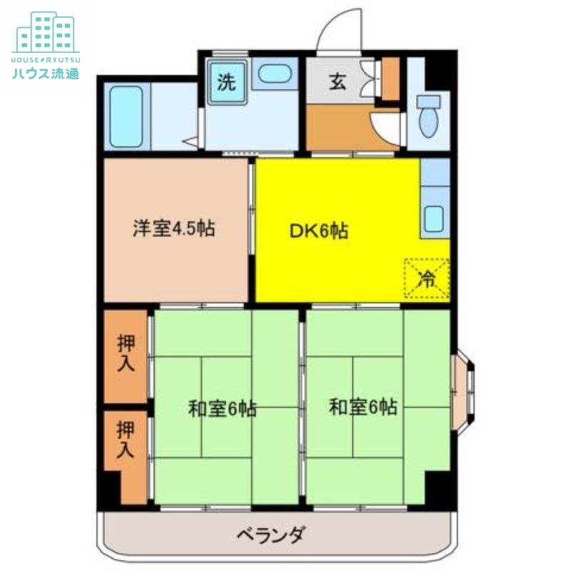 ヴィラ中川II(3DK/2階)の間取り写真