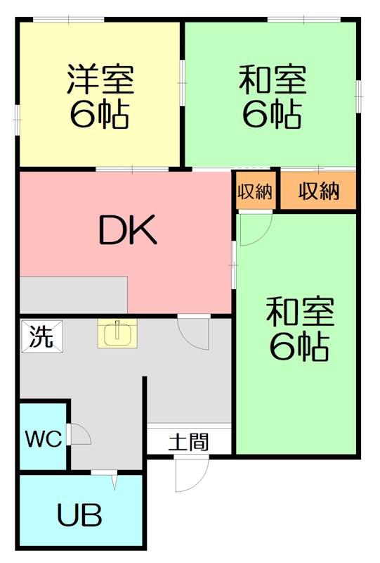 コーポ山室B(3DK/2階)の間取り写真