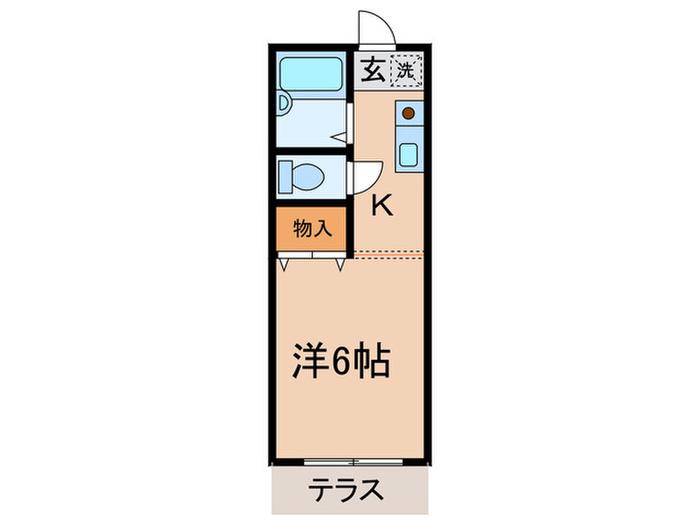 パールハイツ豊玉C(1K/1階)の間取り写真