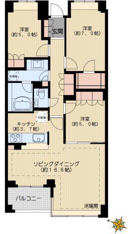 パークハウス千石丸山町(3LDK/3階)の間取り写真