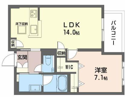 シャーメゾン シエロ(1LDK/3階)の間取り写真