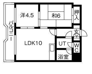 オプティマS13(2LDK/4階)の間取り写真