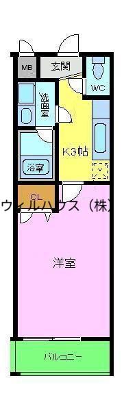 フジパレスフォーゲルⅠ番館(1K/1階)の間取り写真