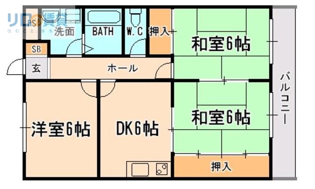 メゾンマリーゴールド(3DK/3階)の間取り写真