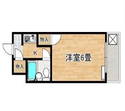 プレシャスアルモニ(1K/2階)の間取り写真