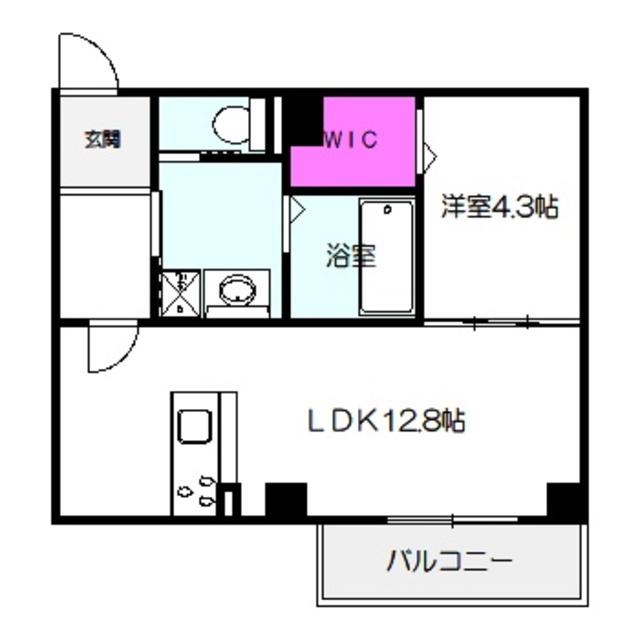 レジデンスコート城東野江(1LDK/1階)の間取り写真