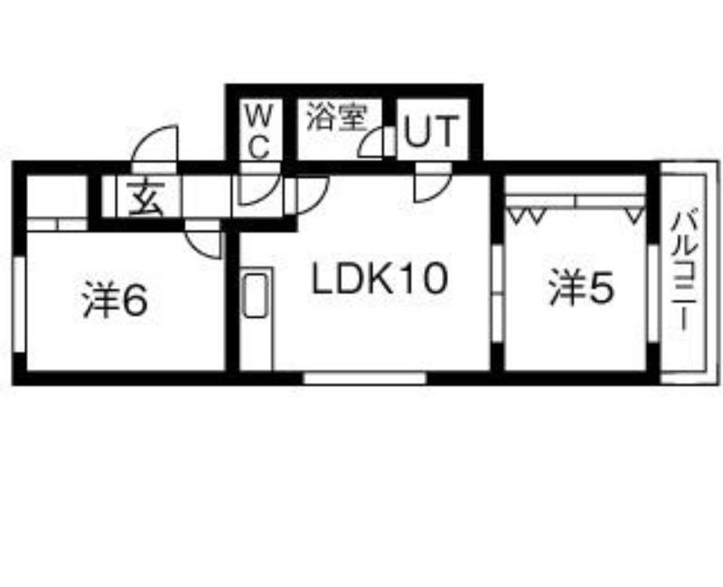 ヴィラ真駒内公園(2LDK/1階)の間取り写真