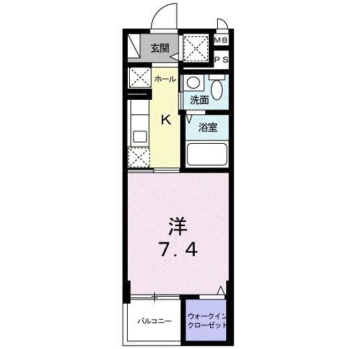 SIMBA.MJ(1K/4階)の間取り写真