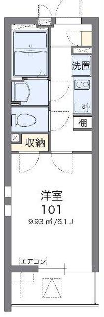 クレイノフルール(1K/3階)の間取り写真