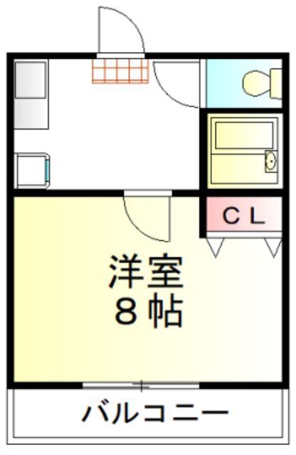 サンクラフトビル(1K/2階)の間取り写真